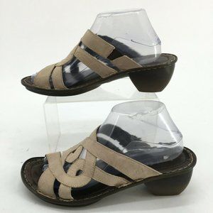 Josef Seibel Slide Sandal Womens 40 Beige Leather